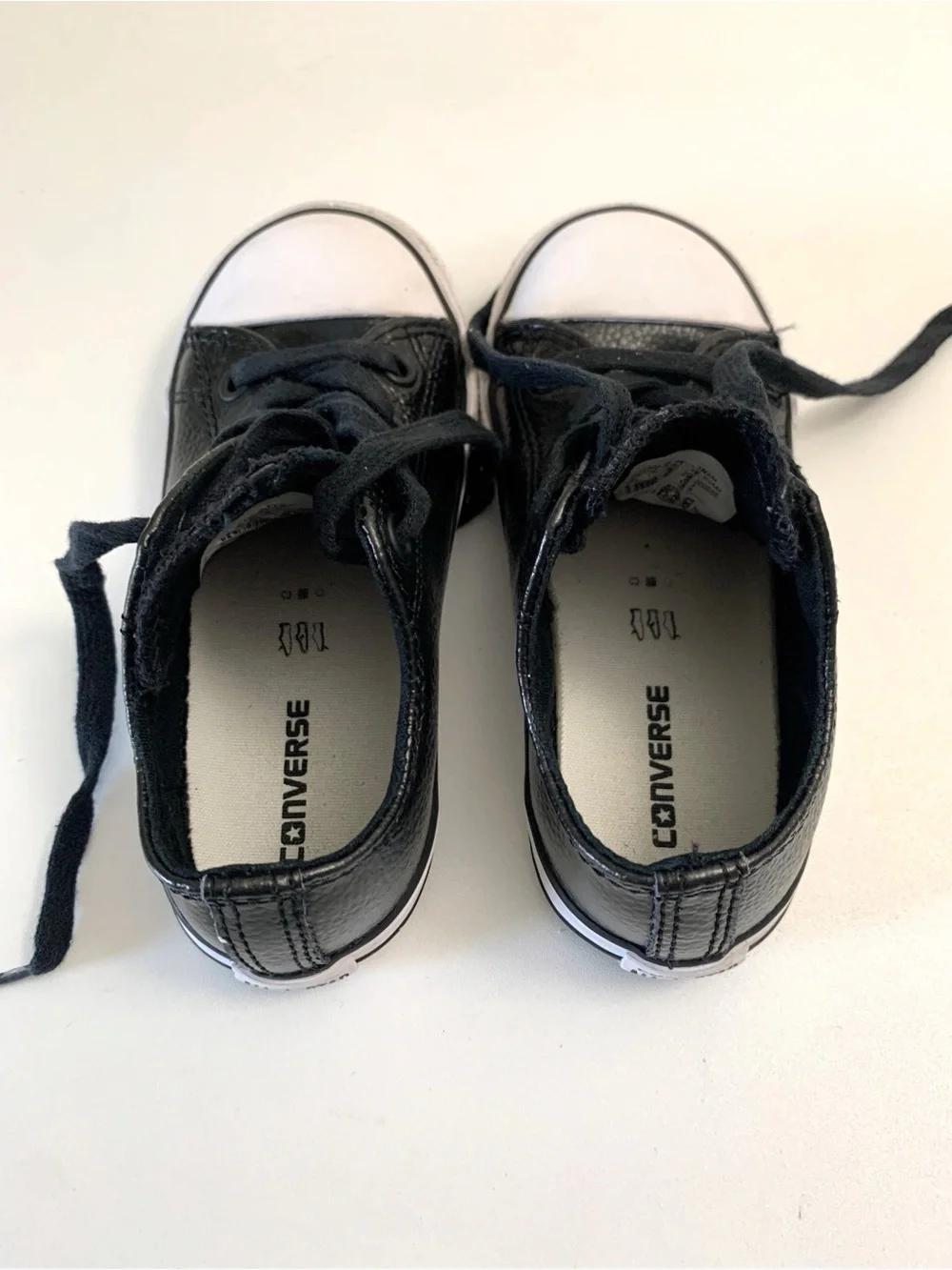 Converse Kid's Leather Black CTAS Sneakers ~ 9